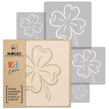 KIDS Reusable Plastic Stencils 5 pcs // FOUR-LEAF CLOVER