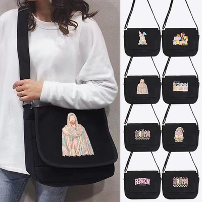 Religiöse Umhängetasche Ostern Druck Canvas für Schule Arbeit Basic Messenger Bag