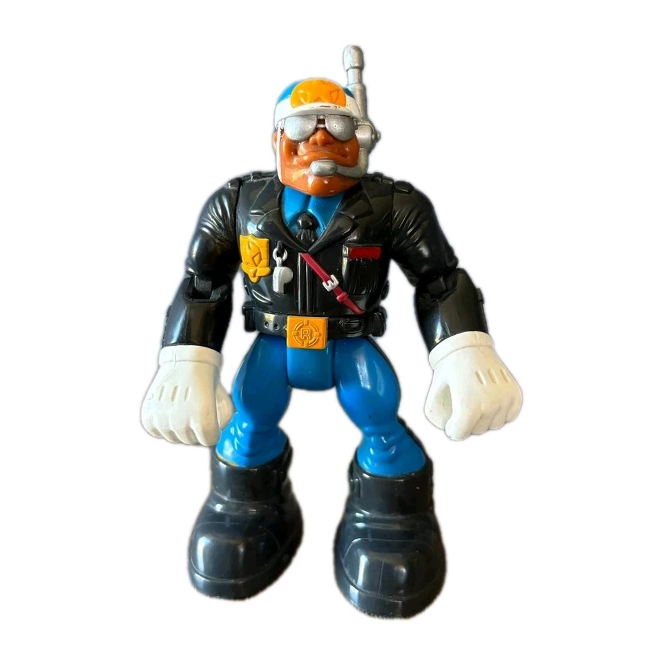 Figura de acción Fisher Price Rescue Heroes Jake Justice 1998 bicicleta de policía de colección Foto 3 de 4