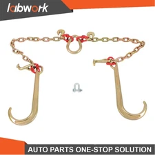 Labwork 5/16" × 2' Tow Chain 10800Lbs With 15' J Hook 5/16' Grapple Hook G80