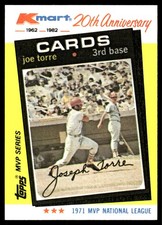 Joe Torre 1982 Topps Kmart 20th Anniversary AL & NL MVP's #20 Cardinals MLB READ