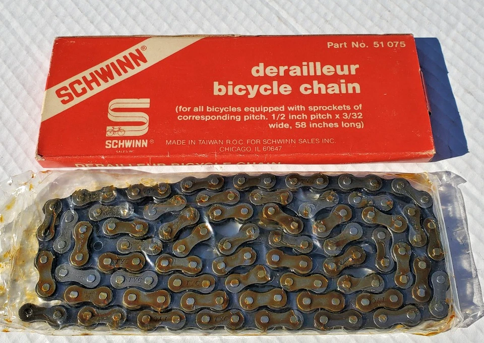 Cadena de bicicleta Schwinn Stingray Krate Fastback 5 10 velocidades de colección años 70 Continental NOS Foto 4 de 4