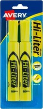 Avery 24081 Highlighter,Chisel Point,2/CD,Fluorescent Yellow