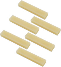 6Pcs Unbleached Guitar Bone Nuts, Blank Guitar Bridge Saddle and Nut, Pure Bone