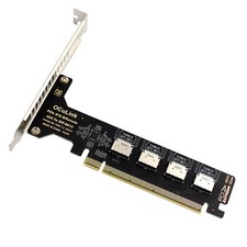 PCI-Express 4.0 16x to Four Oculink SFF-8612 Internal VROC Raid0 Adapter