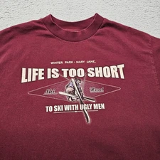 Vintage Shirt Size Medium Long Sleeve Life Is Too Short To Ski With Ugly Men USA