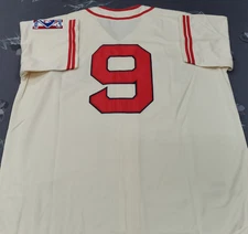 VINTAGE Ted Williams #9 Red Sox Throwback Cream Sewn Stitched Jersey.