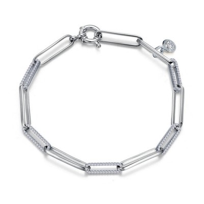 BRAND NEW Lafonn Silver Platinum Bonded 1.65CTW Paperclip Bracelet B0168CLP75