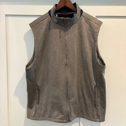 Southern Tide Tide to Trail Vest Mens XL Gray Full Zip Performance Fleece image 2