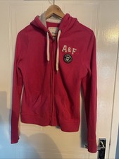 Abercrombie and Fitch Women's Zip Up Pink Hoodie Size M