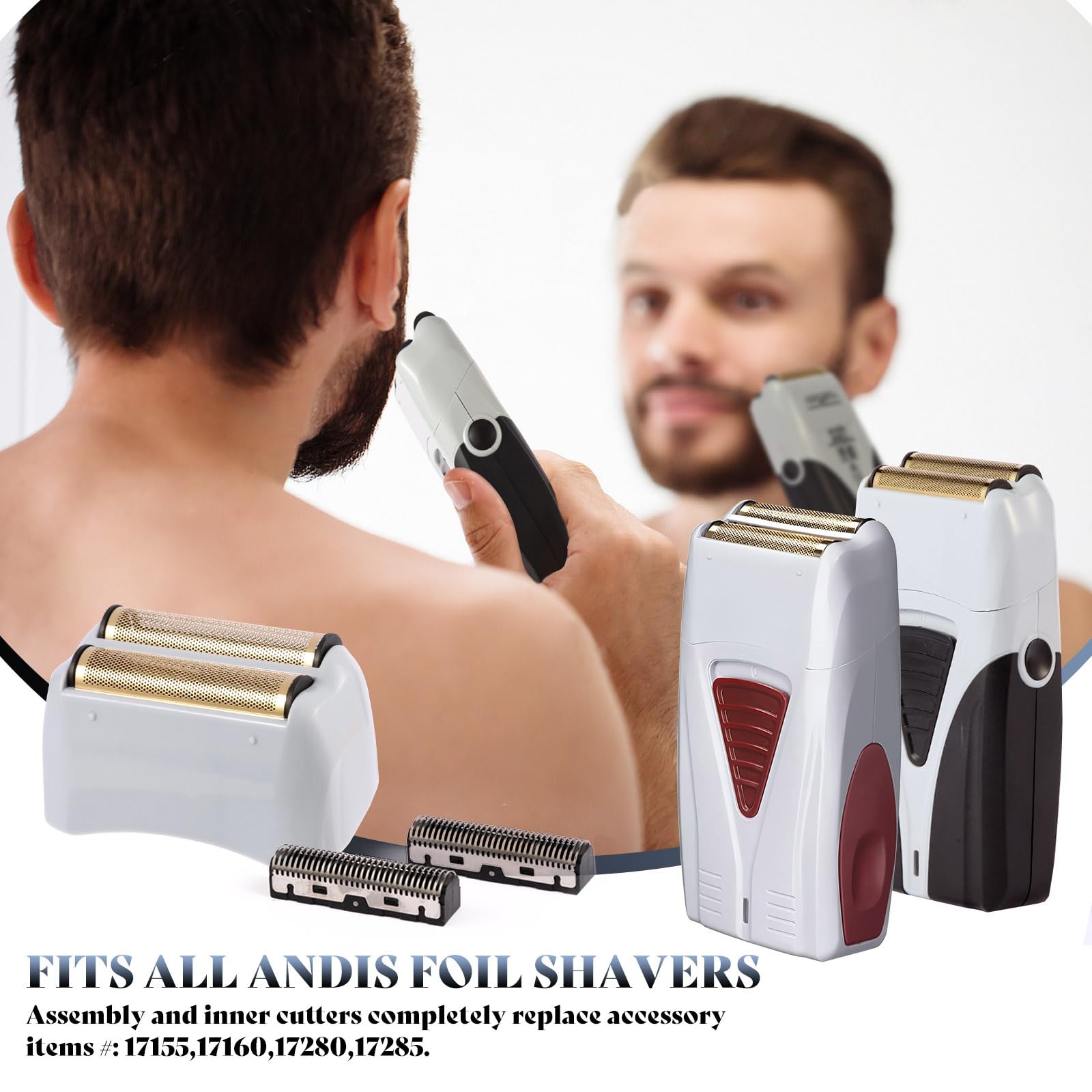 2 Pack Pro Shaver Replacement Foil and Cutters Compatible with No.17150/17155...