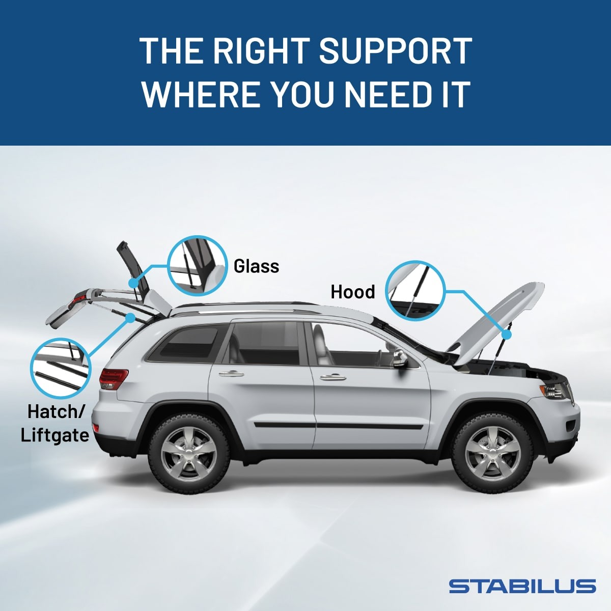 Qty 2 Stabilus 5B-3239YT Fits SLR McLaren 05 to 09 Front Hood Lift Supports