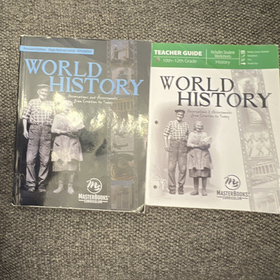 Master Books World History Teacher Guide (incl. student sheets)& Student Book
