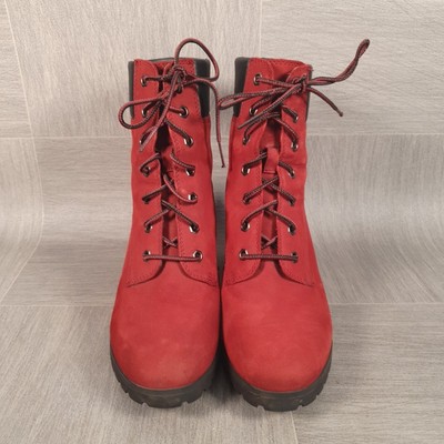 Timberland A22C8 Allington Damenstiefel rot Nubukleder Größe UK 6