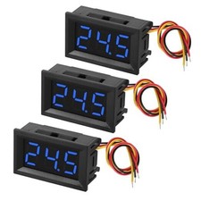 3Pack DC0-100V Mini Voltmeter Voltage Tester DC Voltage Gauge Voltage Blue
