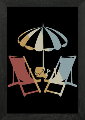 Urlaub Retro Vintage gerahmtes Wandbild Poster Leinwanddruck Bild