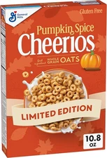 (Free Duty Tax) Pumpkin Spice Cheerios, Gluten Free Breakfast Cereal, 10.8 O