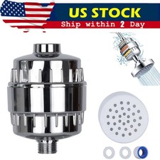 New 20 Stage Shower Head Filter Purifier with Filter for Hard Water Softener US