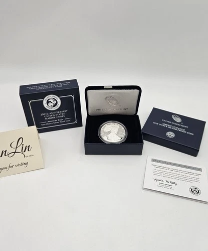 250th Anniversary Marine Corps American Eagle One Oz Silver Proof Coin