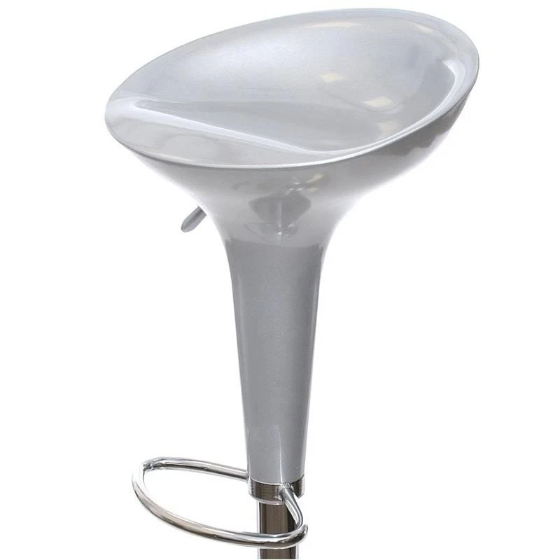 MAURY'S SGABELLO BAR CUCINA QUICK SILVER ARGENTO DESIGN MODERNO ABS E METALLO - Immagine 4 di 4