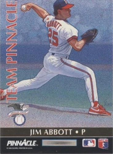 1992 BASEBALL 1992 Pinnacle Jim Abbott / Nolan Ryan Angels #281 