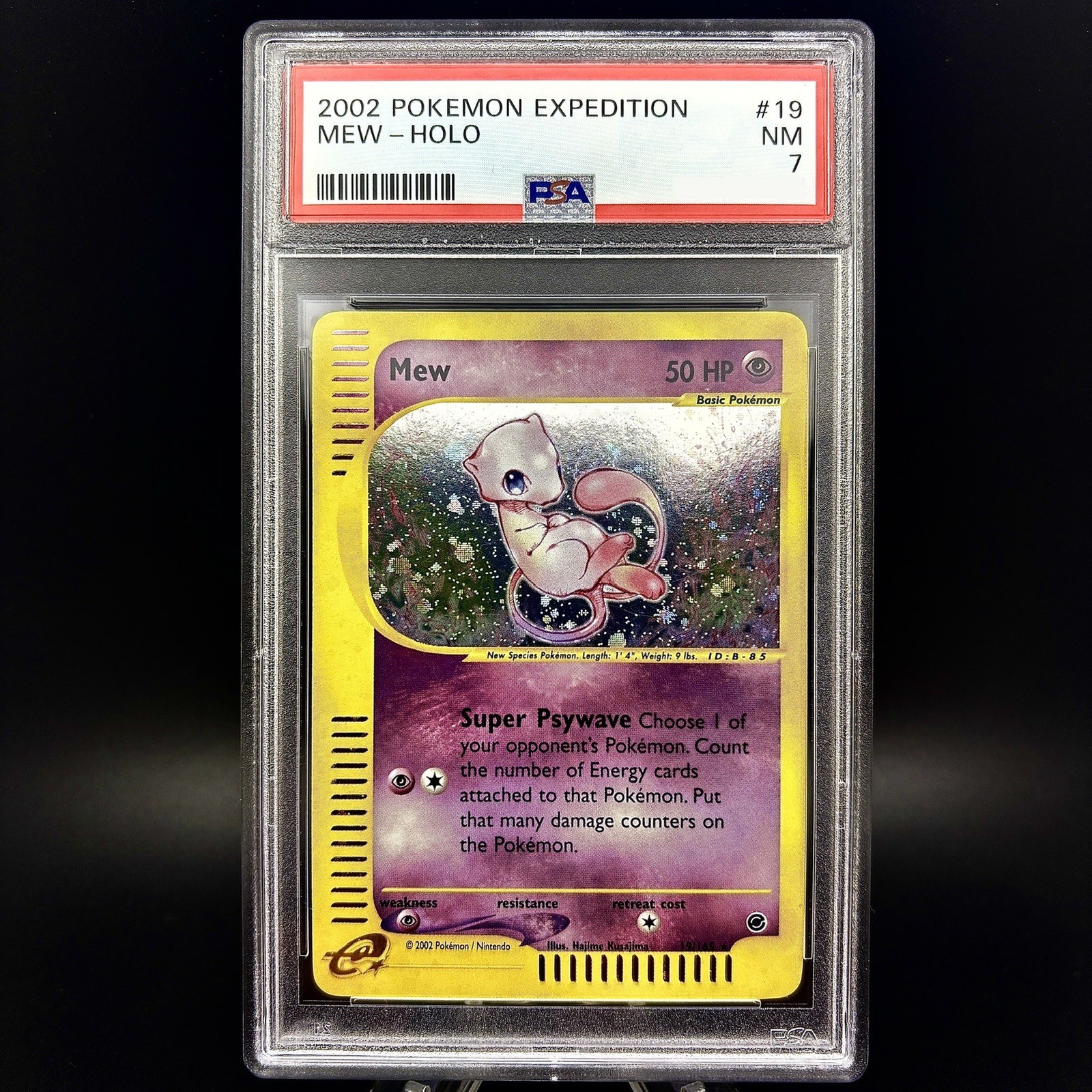 2002 POKEMON EXPEDITION #19 MEW-HOLO PSA 7