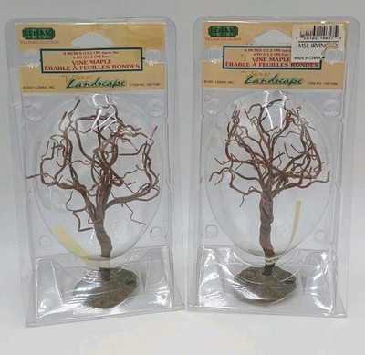 2 Lemax Vine Maple Trees Village Landscape 6'' Trees 2001 New Sealed