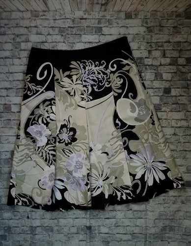 ANN TAYLOR Silk blend Pleated Skirt Multi-Color Floral Sz 4 -a2