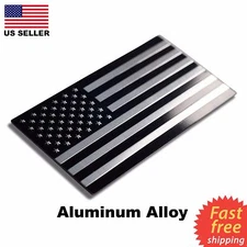 ALUMINUM US Flag Sticker 3D Emblem Decal Patriotic Auto, Car, Truck 3.15"x1.75"