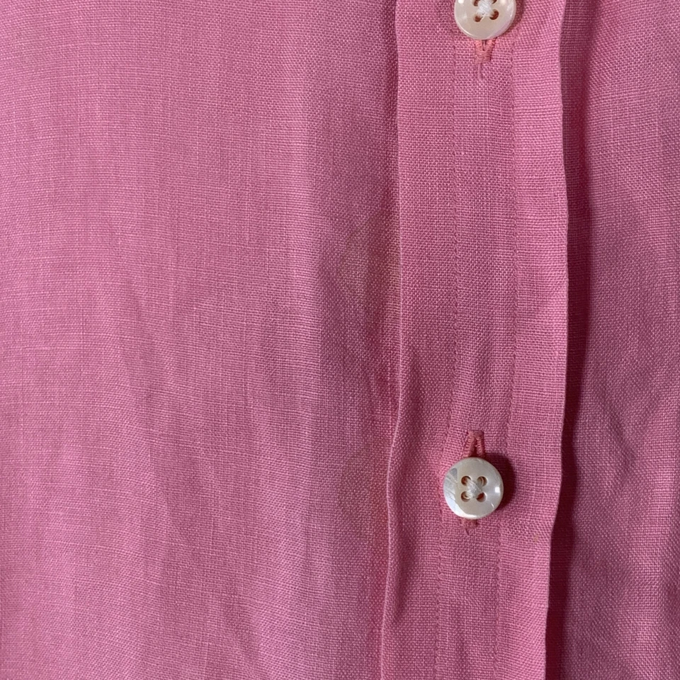 Camisa Manga Larga Ralph Lauren Talla L Rosa Lino Un Bolsillo Foto 4 de 4