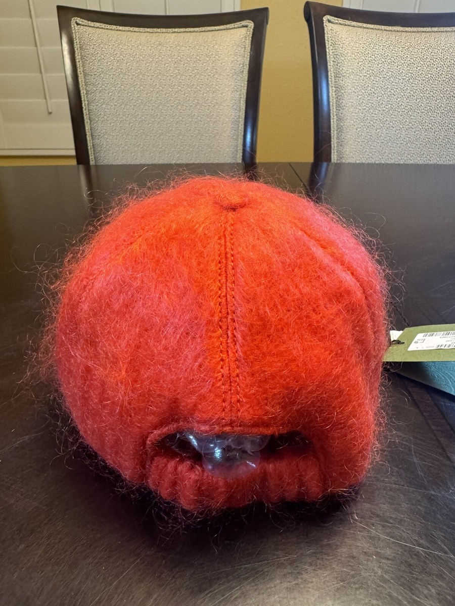 New Authentic Gucci GG Logo Mohair Orange Baseball Hat Size S $_12.JPG?set_id=880000500F main image 4