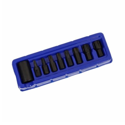 US PRO 9PC 1/2'' Drive Impact Star Torx Bit Set T30-T70 S2 Stahl + Bithalter