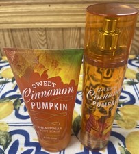 Bath Body Works Sweet Cinnamon Pumpkin Bundle - Body Scrub And Fragrance Mist