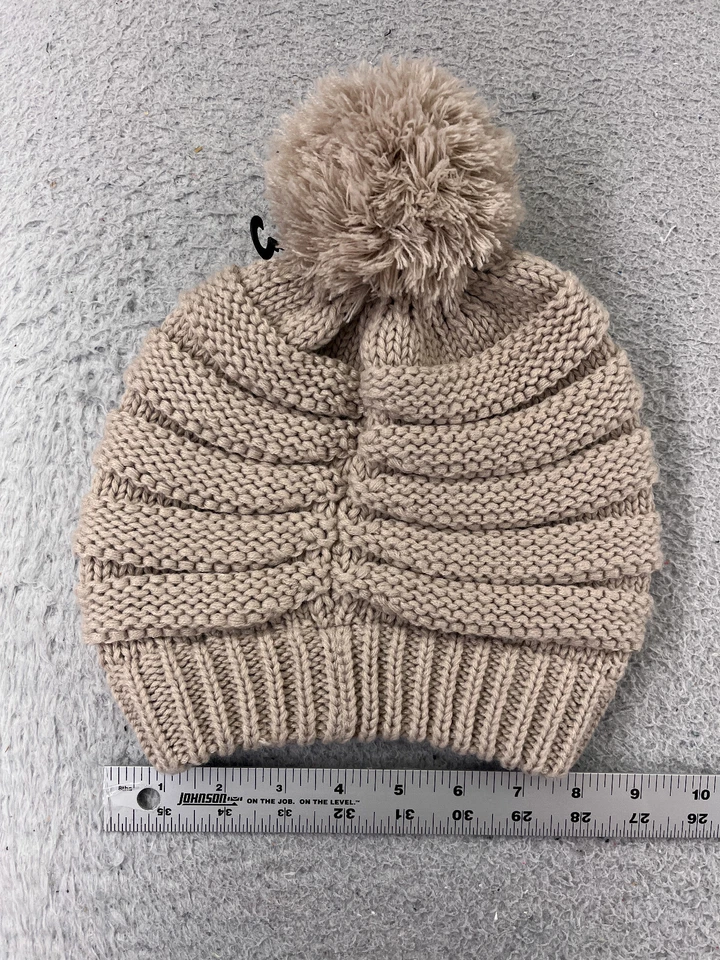 C.C Exclusives Gorro holgado Toque Mujer Talla Única Beige Tejido 100% Acrílico Pom Foto 4 de 4