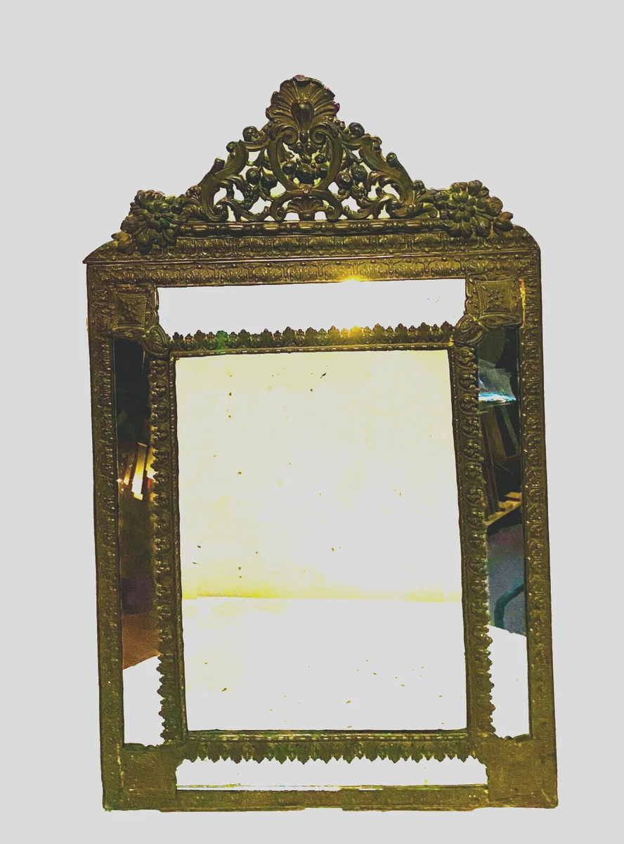 Miroir Baroque Mural à Colonne - Dimensions 85x156 Cm - Style Vintage Doré/Gris - Neuf