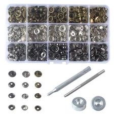 60 Sets 15mm 5/8" Mixed Heavy Duty Snap Fasteners Kit, Metal Snaps for Leathe...