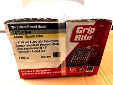 GRIP RITE # GRC10PD  3" X 0.120" / 15* / WIRE COIL / FULL ROUND HEAD (2,500 BX.)