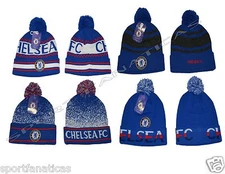 Chelsea Fc Beanie Pom Pom Skull Cap Hat New Season