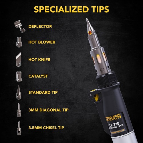 Butane Soldering Iron Multipurpose Kit | Cordless Selfigniting Adjustable Flame - Picture 3 of 7
