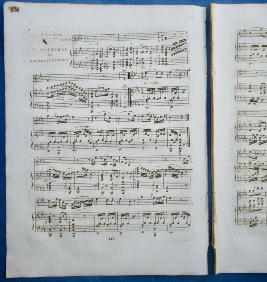 BOCHSA DUPORT PARTITION PIANO VIOLONCELLE VIOLON NOCTURNES KREUTZER GELINECK - Photo 2/4