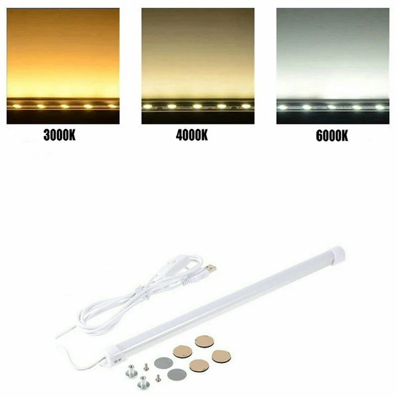 USB 35CM 24 SMD 5630 LED Rigid Strip Hard Bar Light on/Off Tube Lamp DC 5V - Image 2 of 4