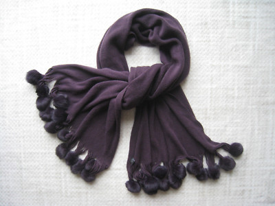 Venera Large Womens Scarf Shawl Wrap Purple 30% Wool 70% Acrylic, Rabbit Fir