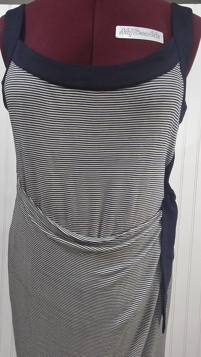Tory Burch Kyla Stripe Jersey Faux Wrap Dress Size Medium