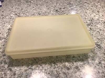 Vintage Tupperware Sheer Rectangular 9 x 13 Storage Container #290 with Lid #291