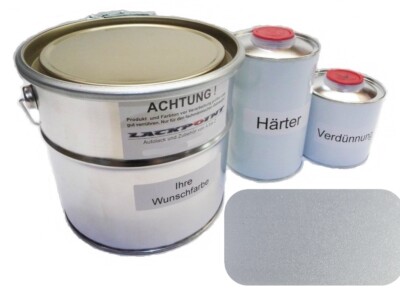 7 Liter Set 2K Car Paint Mc 291 Silver Dollar Metallic No Clear Coat Lackpoint