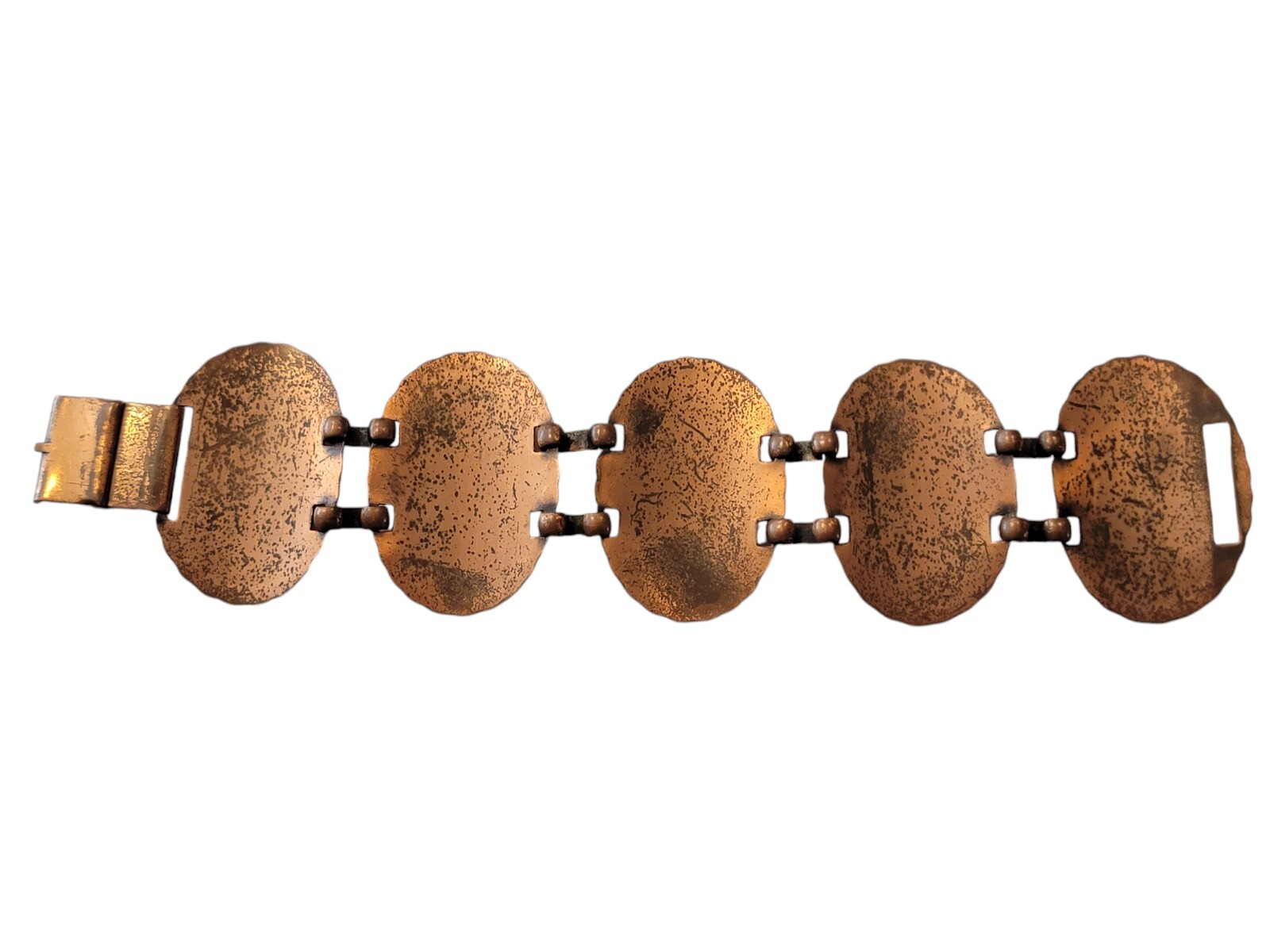 Vintage Unsigned 1960s Solid Copper Link Bracelet… - image 5