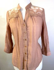 Women's Sheer Taupe shirt, Mine brand, M