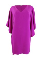 Ralph Lauren Women's Purple Zippered Bell Sleeve Knee Length Dress Size 4