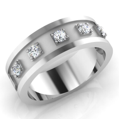 0.29 Ct Round Natural Diamond Mens Engagement Band Solid 950 Platinum Size 9.5