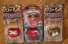 Lot Of 3 Billy-Bob FunnyBaby Toddler Orthodontic Pacifiers Chomp Two Front Teeth